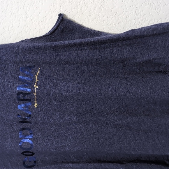 Spiritual Gangster GOOD KARMA Muscle Tank Top Navy Blue women's size Medium - Picture 5 of 8